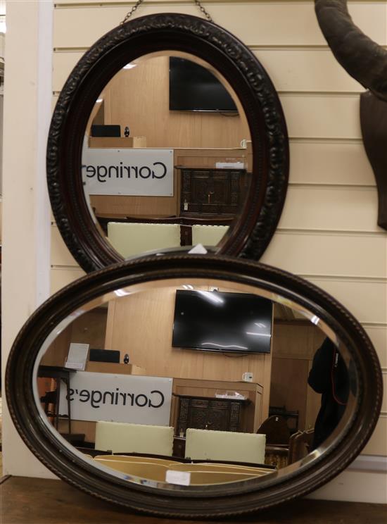 2 oval bevelled mirrors